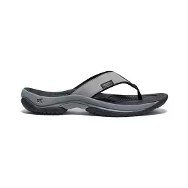 Men's Kona Leather Flip-Flop  |  Steel Grey/Black