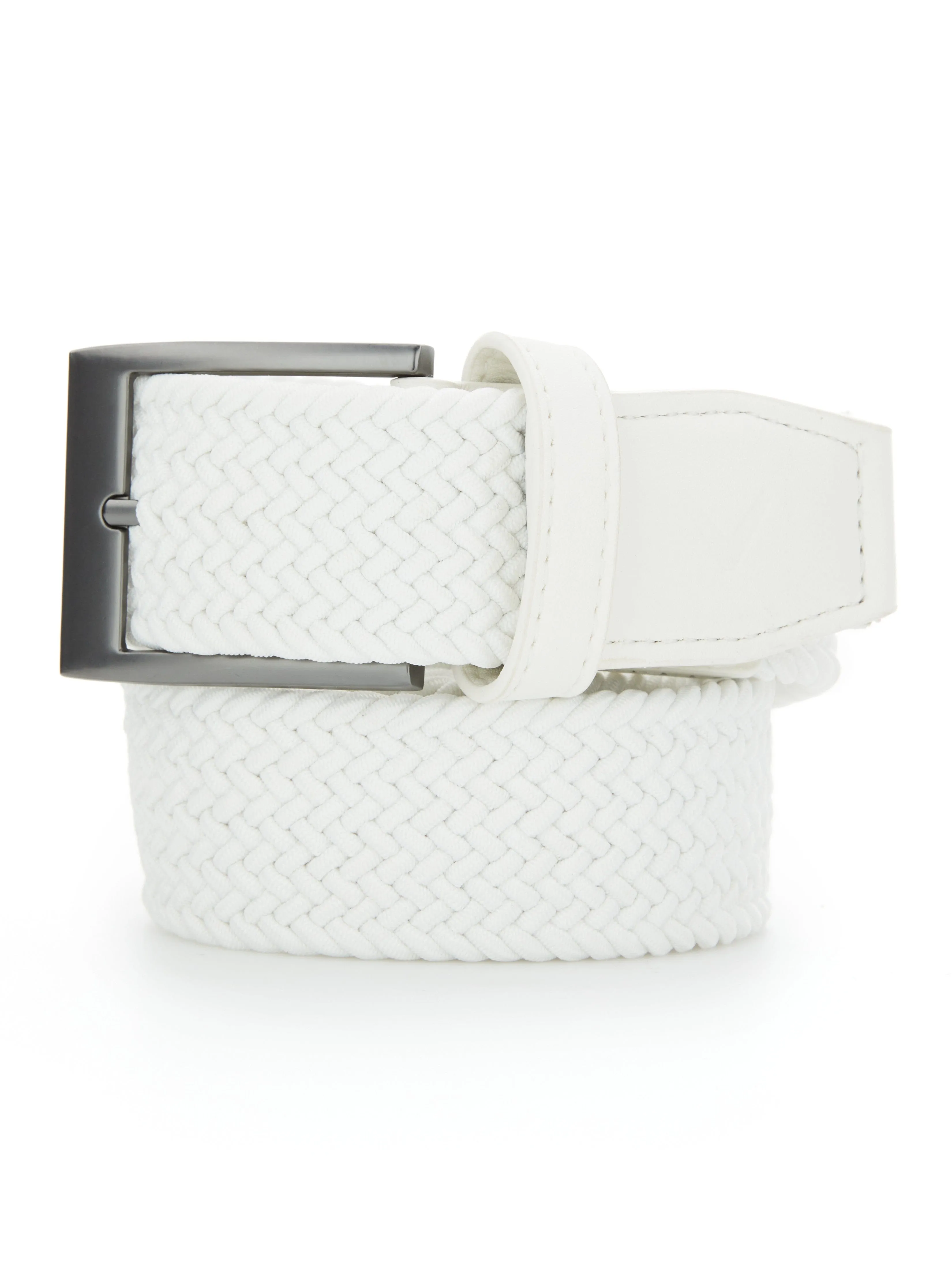 Mens Solid Braided Belt