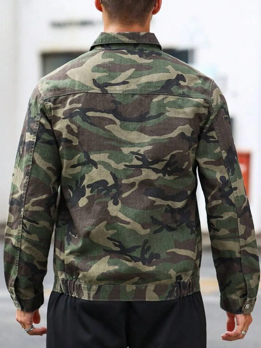 Men's Vintage Camouflage Multi-Pocket Jacket