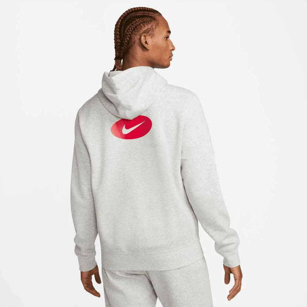 Nike Sportswear Oval Swoosh Zip Hoodie Grey