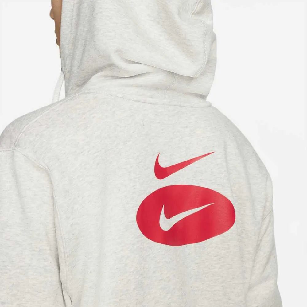 Nike Sportswear Oval Swoosh Zip Hoodie Grey