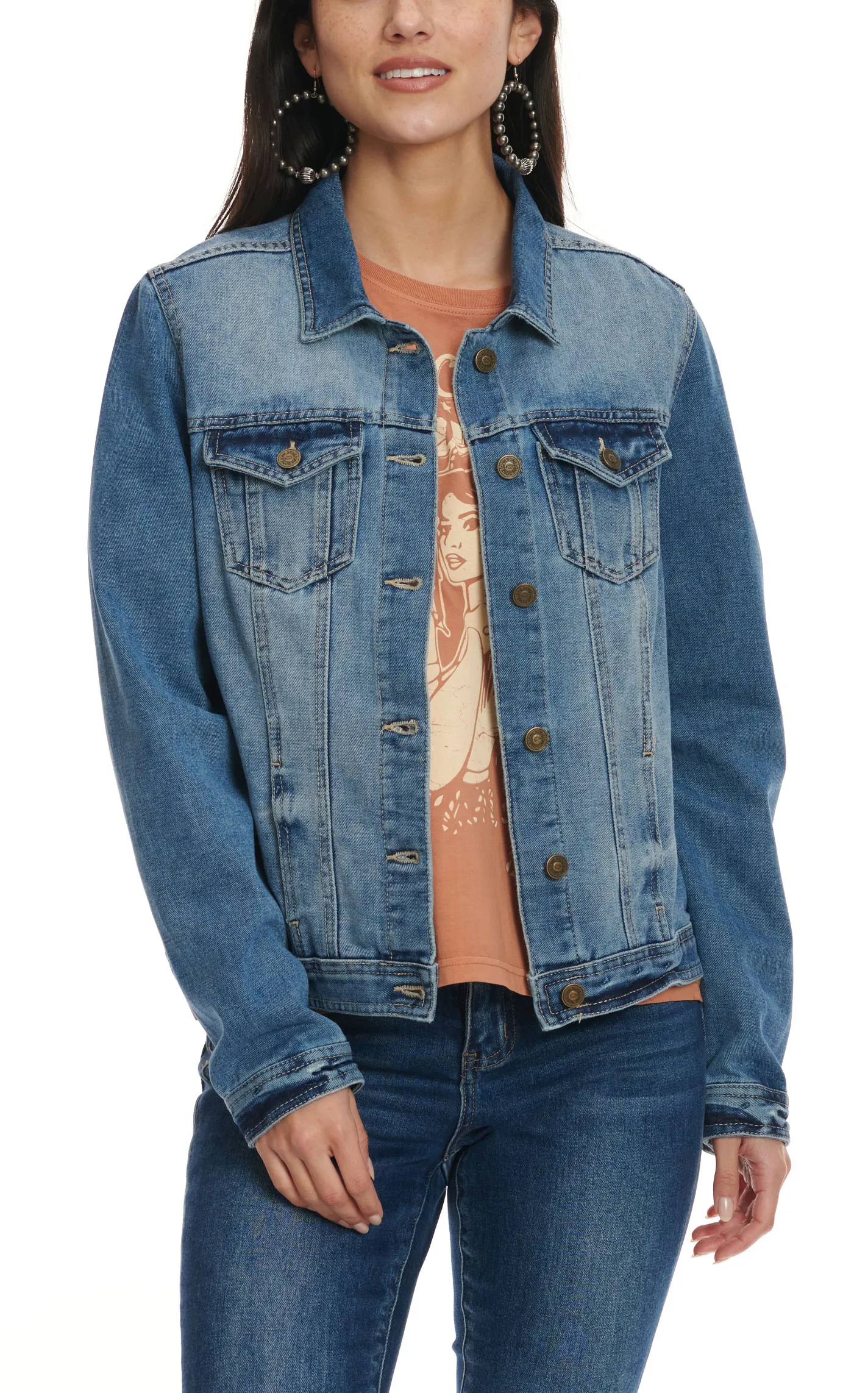 One5One Women's Medium Stonewash Denim Jacket