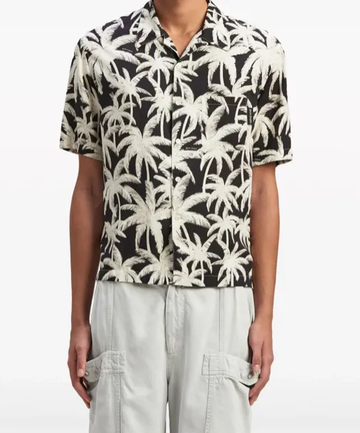 Palm Angels  |Flower Patterns Street Style Short Sleeves Logo Shirts