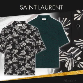 Saint Laurent  |Silk Street Style Short Sleeves Luxury Shirts