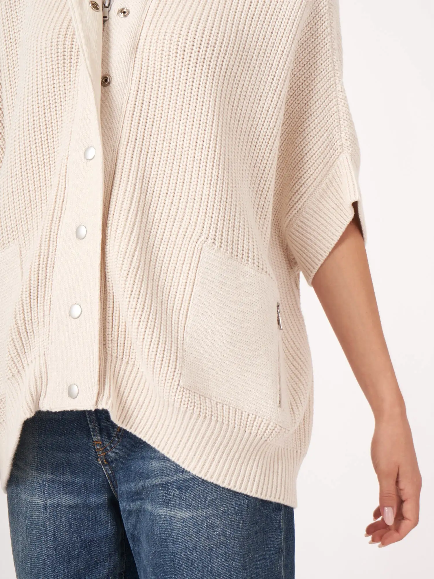 SHORT SLEEVE SNAP-FRONT CARDIGAN - REPEAT