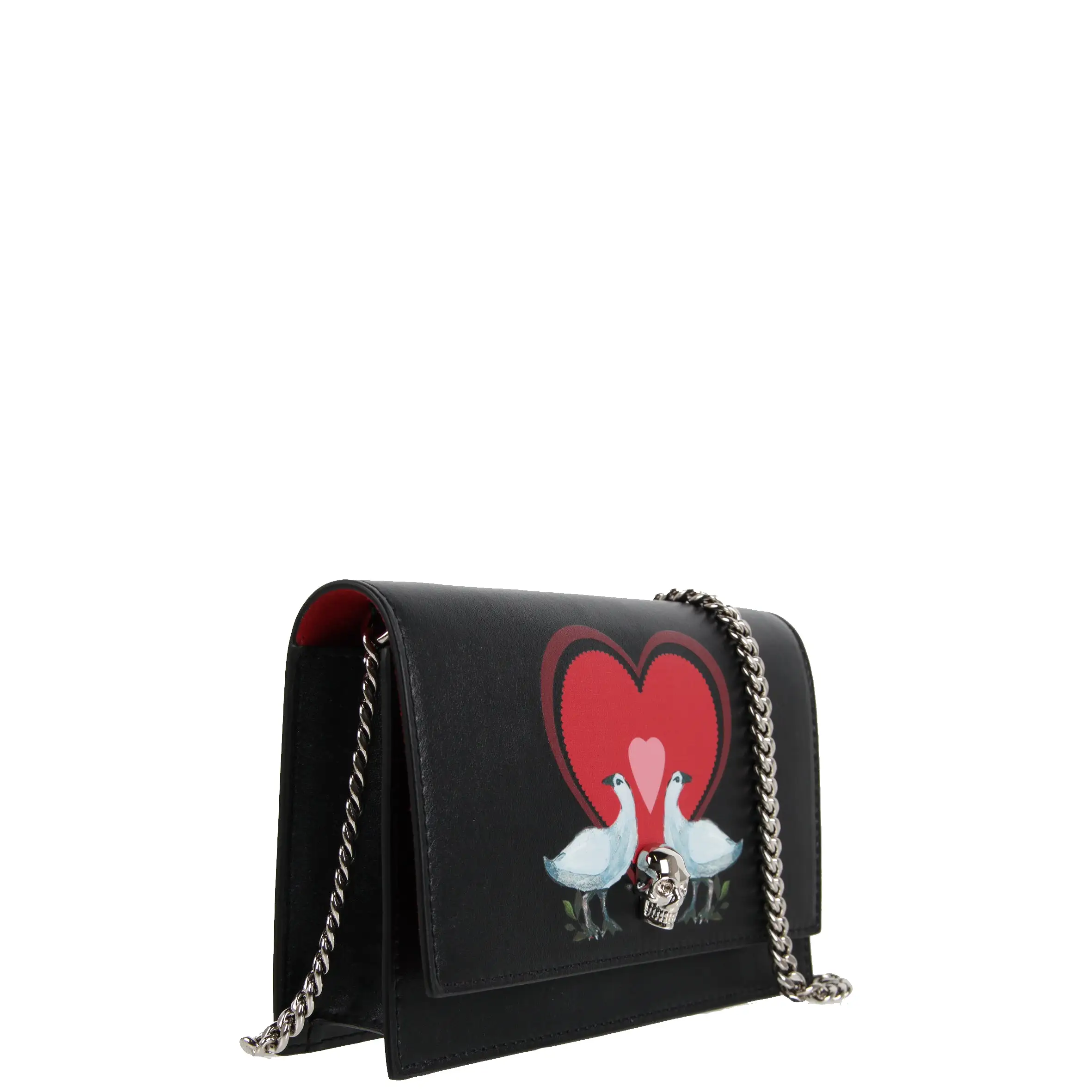 Skull Mini Bag Heart, Black