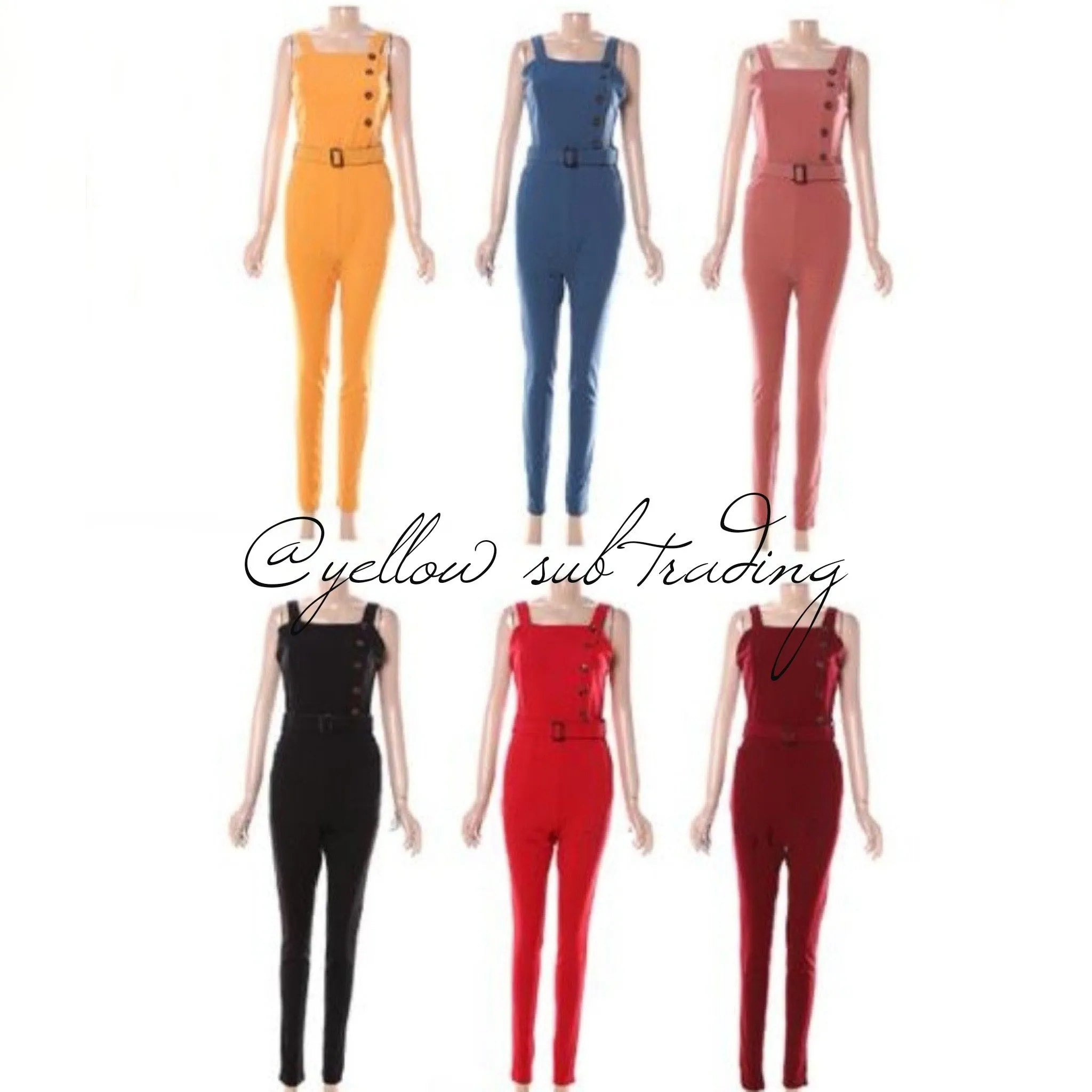 Sleeveless Button Design Jumpsuit