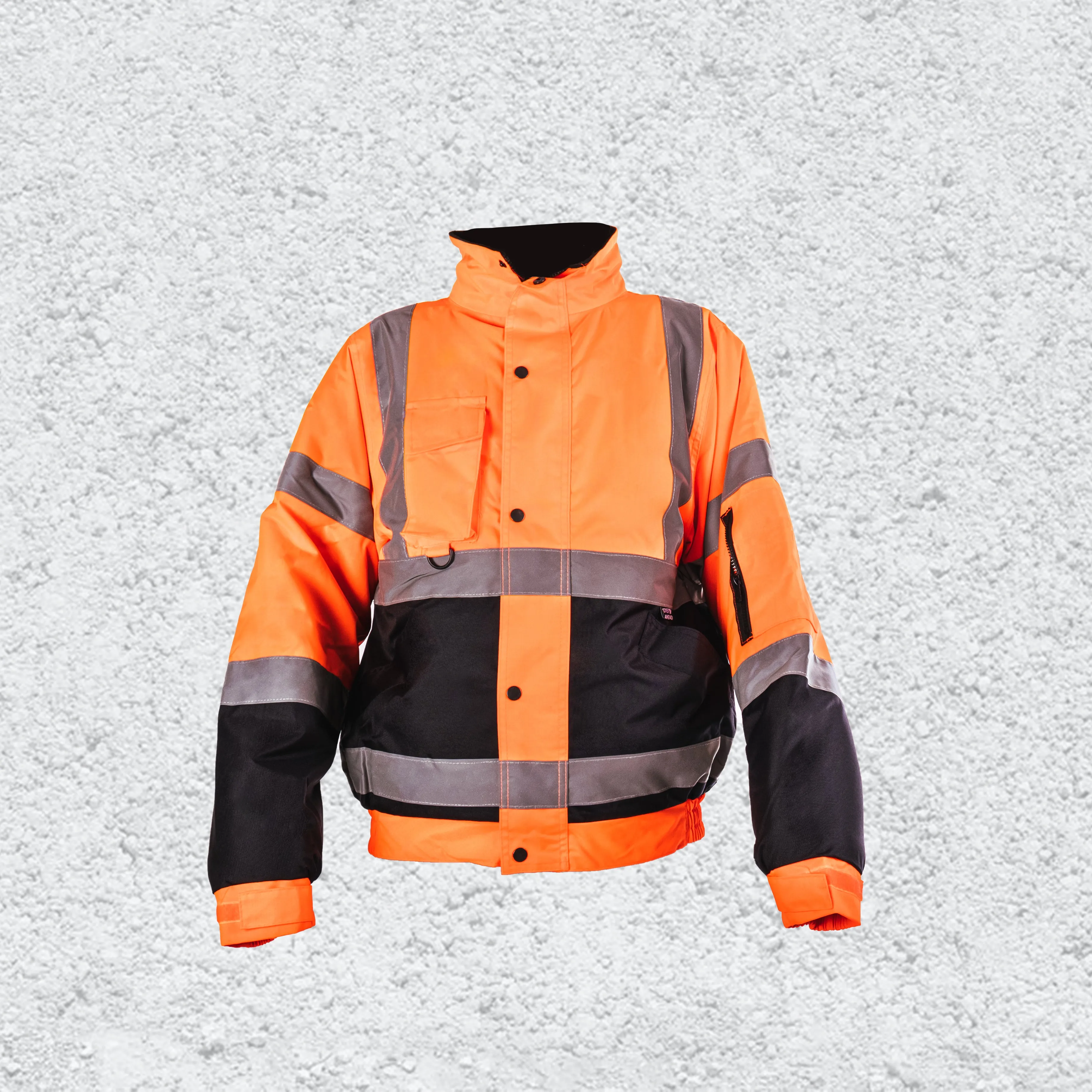 Step Ahead Hi Visibility Orange/Navy Two Tone Bomber Jacket