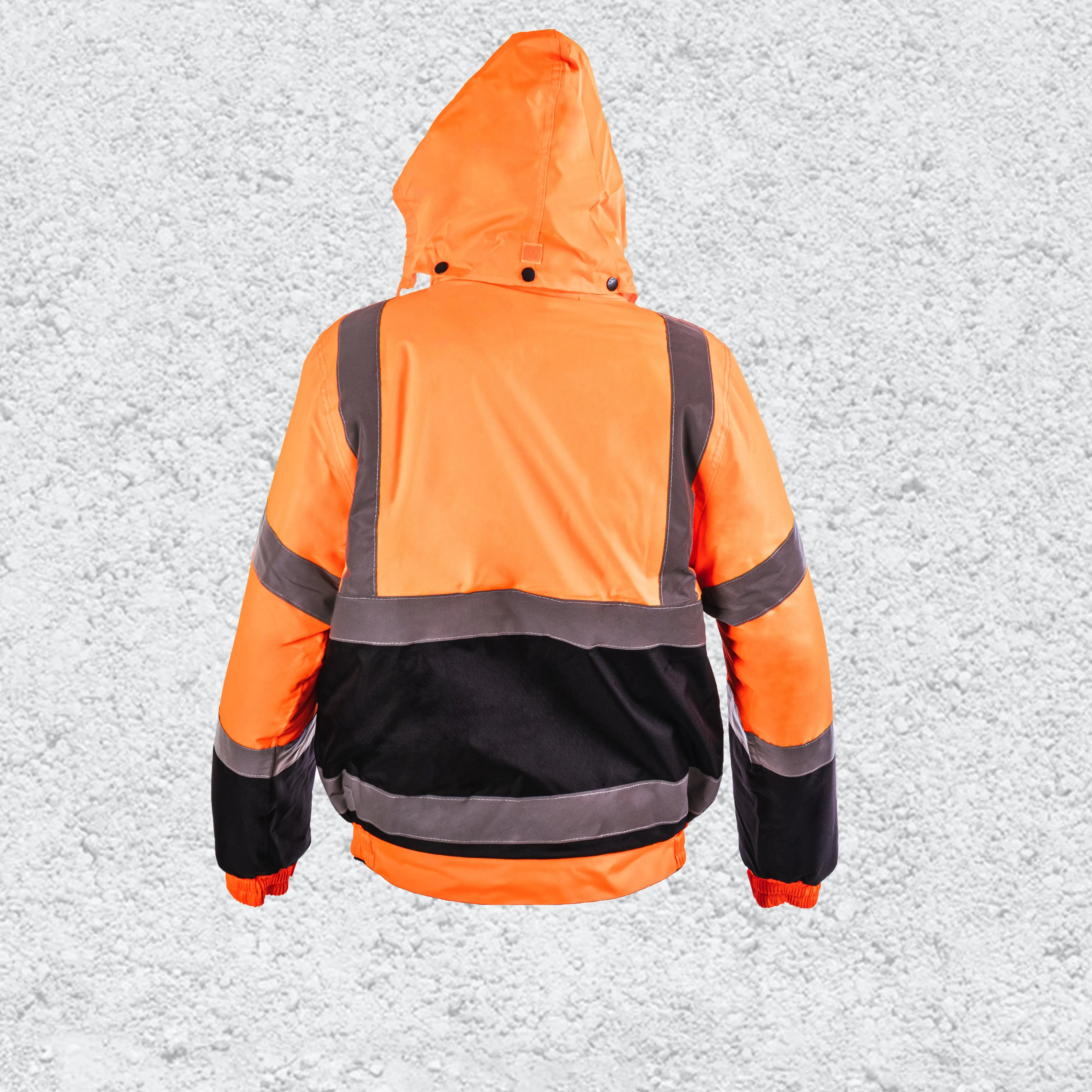 Step Ahead Hi Visibility Orange/Navy Two Tone Bomber Jacket