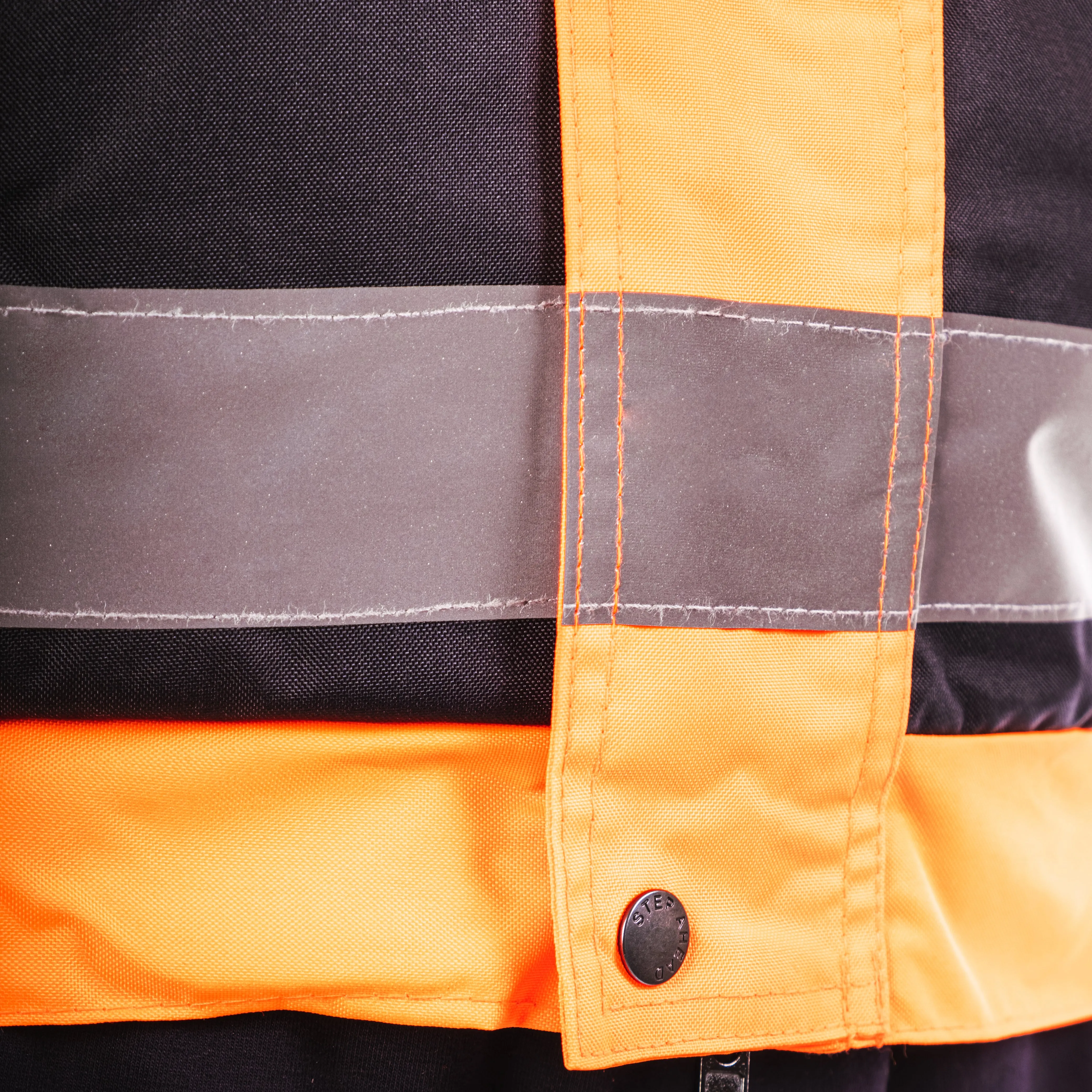 Step Ahead Hi Visibility Orange/Navy Two Tone Bomber Jacket