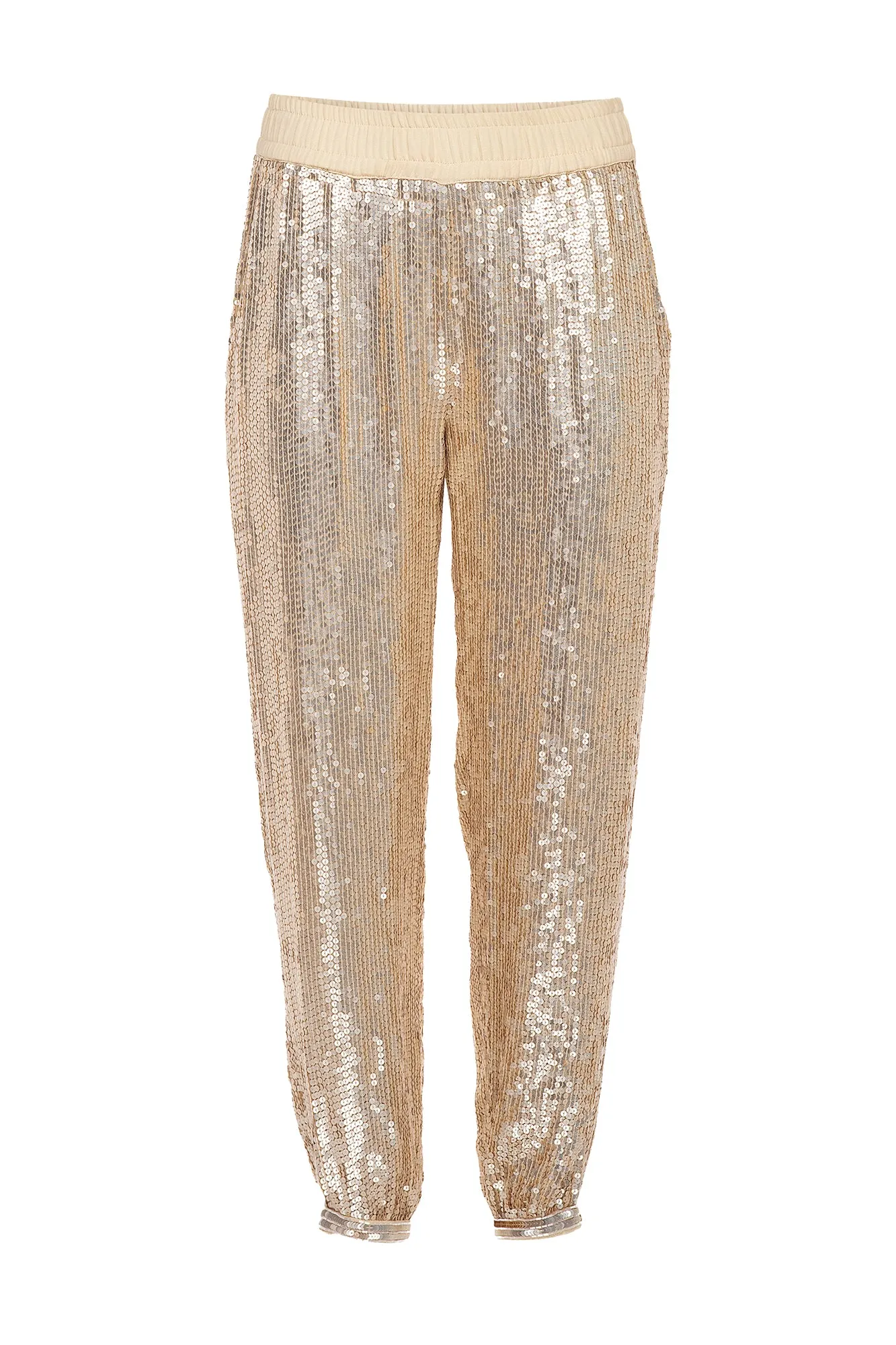 STORE ONLY - JULIETA PANTS - White/Gold Sequence