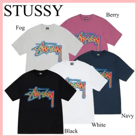 STUSSY  |Unisex Street Style Plain Cotton Short Sleeves Logo