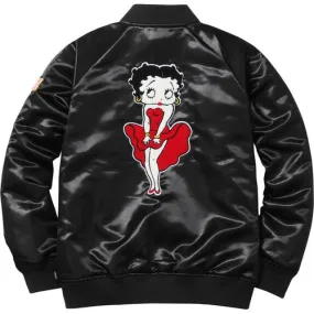 Supreme Betty Boop Satin Club Jacket Black