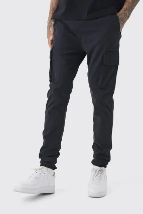 Tall Skinny Fit Elasticated Waist Cuffed Cargo Trousers