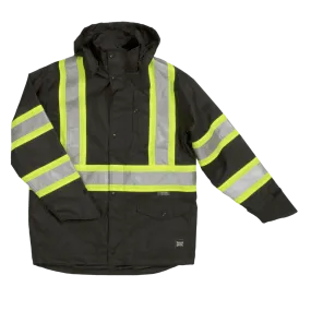 Tough Duck C1 Hi-Vis Waterproof Snap-Front Safety Rain Jacket