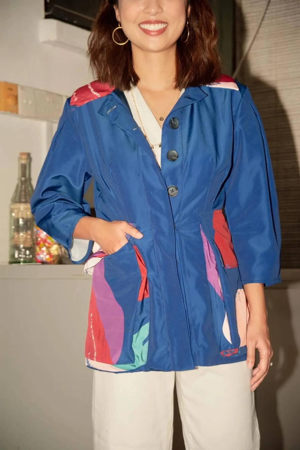 Tub Thumping Jacket in Blueberry Florist