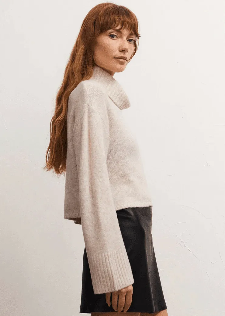 Ursa Turtleneck Sweater - Light Oatmeal Heather