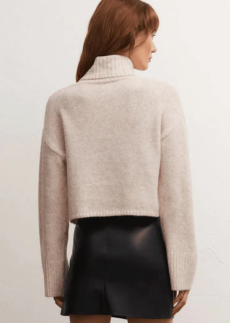 Ursa Turtleneck Sweater - Light Oatmeal Heather