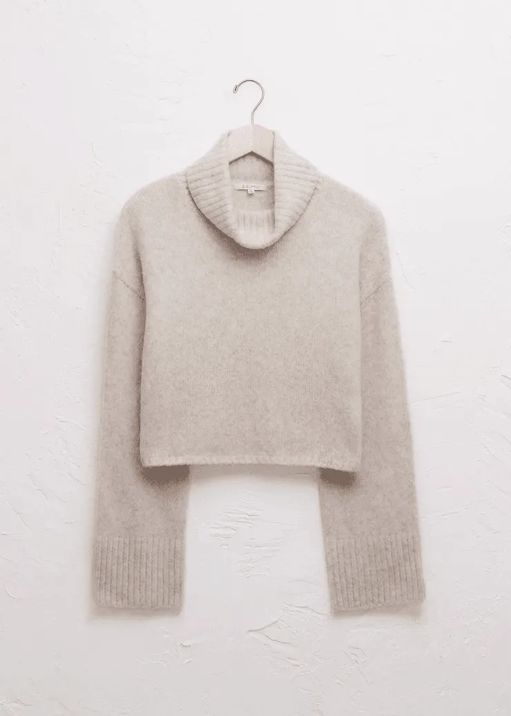 Ursa Turtleneck Sweater - Light Oatmeal Heather