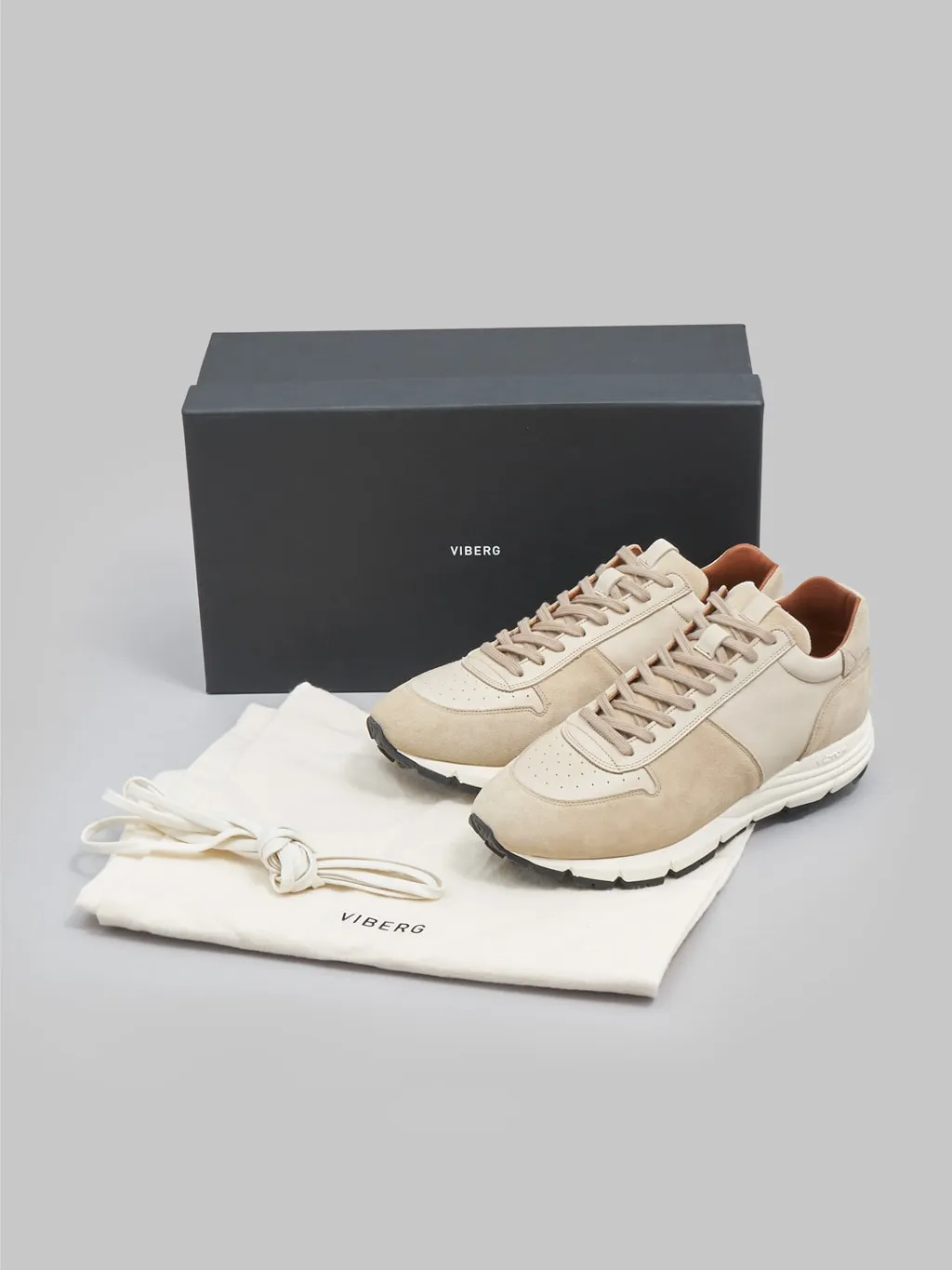 Viberg Sneaker Parchment Janus Calf Suede