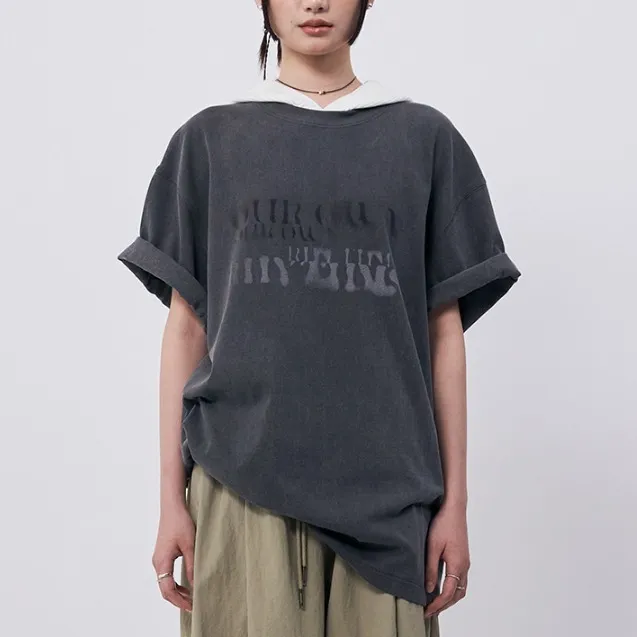 WOOALONG  |Unisex Street Style Plain Cotton Logo T-Shirts