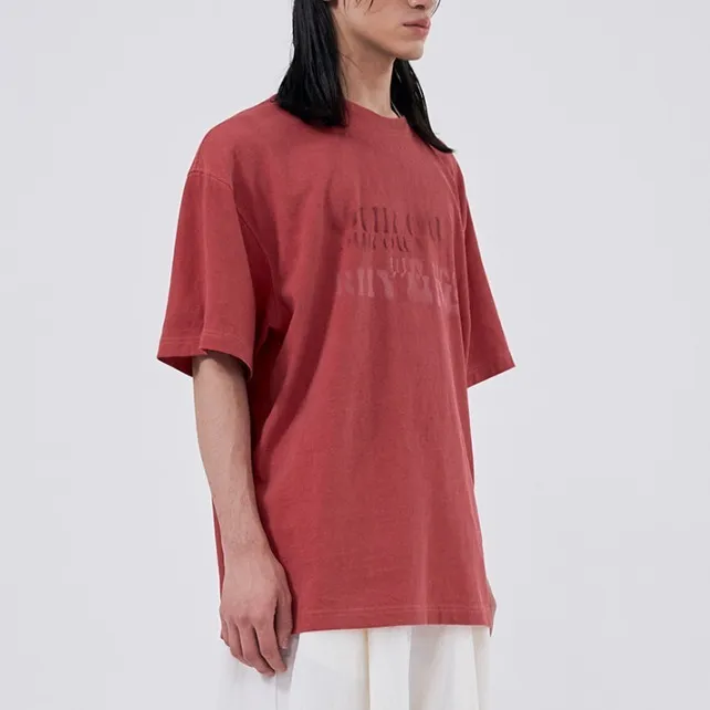 WOOALONG  |Unisex Street Style Plain Cotton Logo T-Shirts