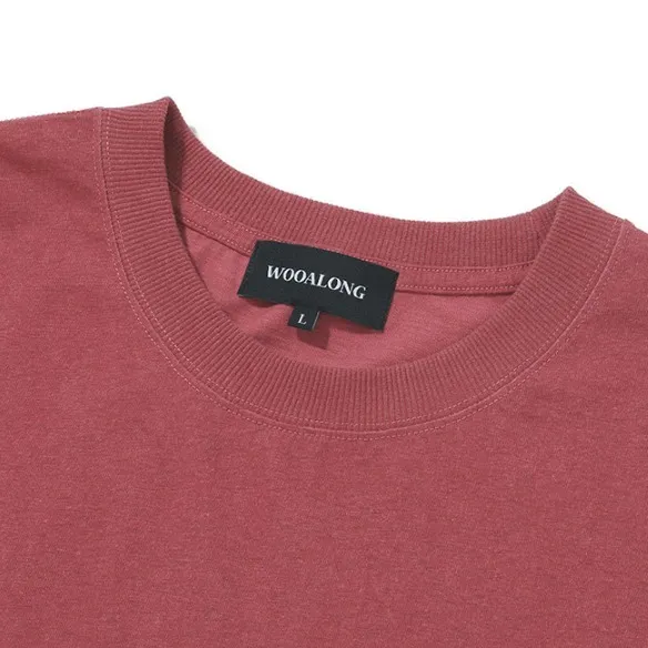 WOOALONG  |Unisex Street Style Plain Cotton Logo T-Shirts