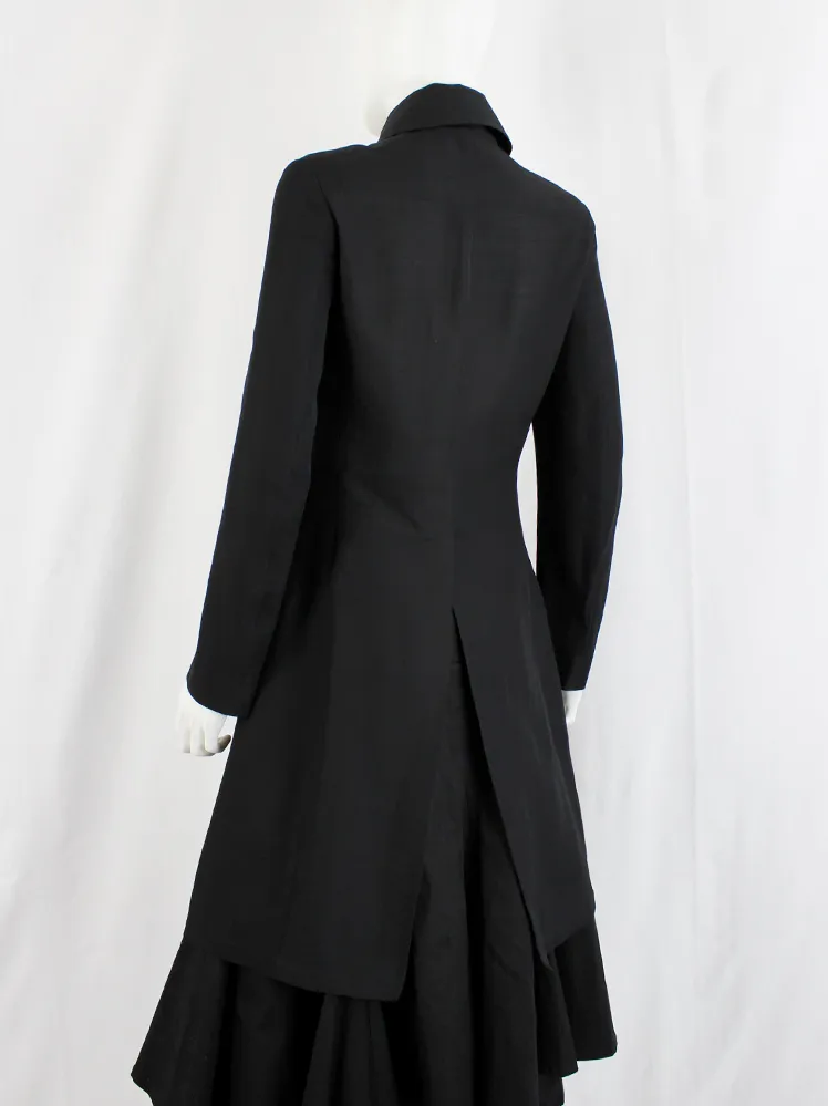 Y’s Yohji Yamamoto black long double breasted coat — spring 2010