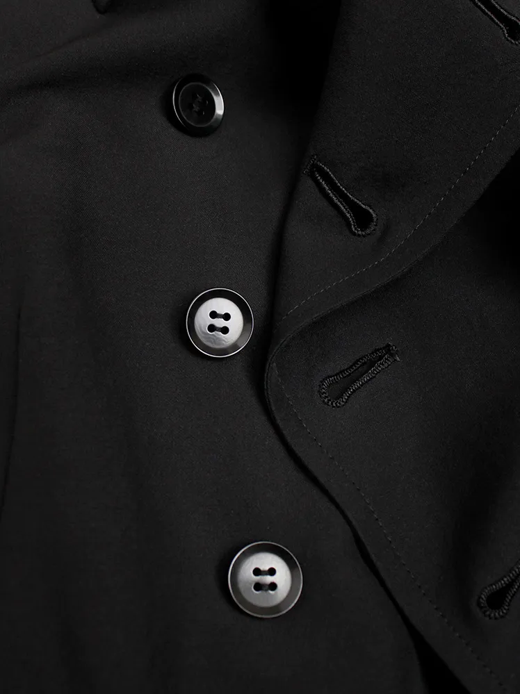 Y’s Yohji Yamamoto black long double breasted coat — spring 2010