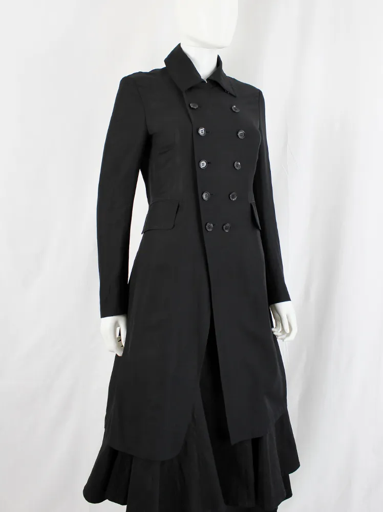 Y’s Yohji Yamamoto black long double breasted coat — spring 2010