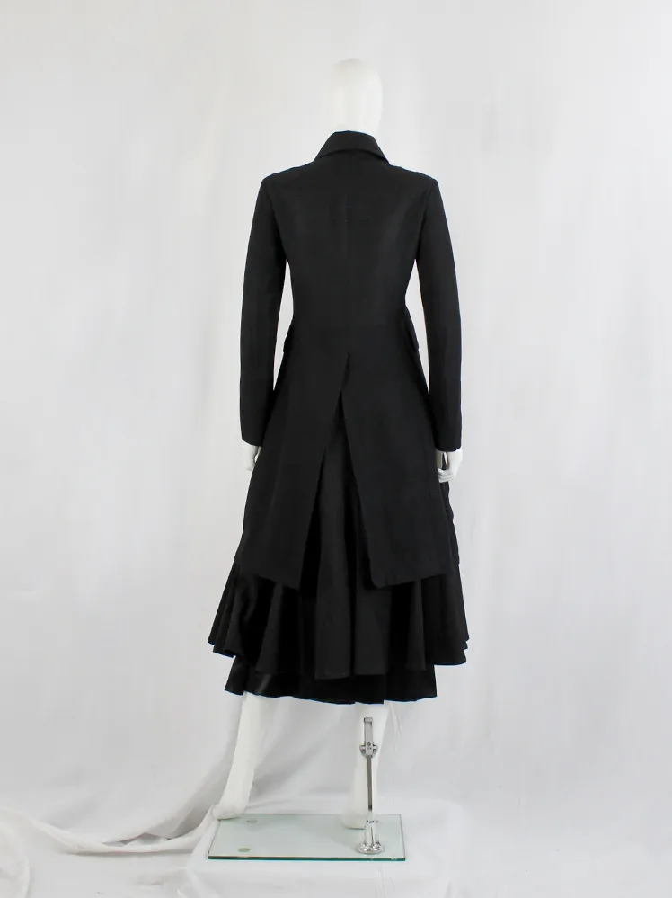 Y’s Yohji Yamamoto black long double breasted coat — spring 2010