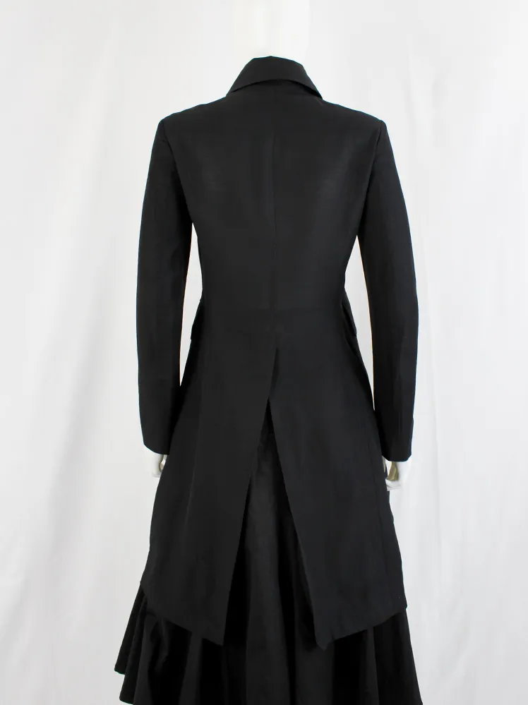 Y’s Yohji Yamamoto black long double breasted coat — spring 2010