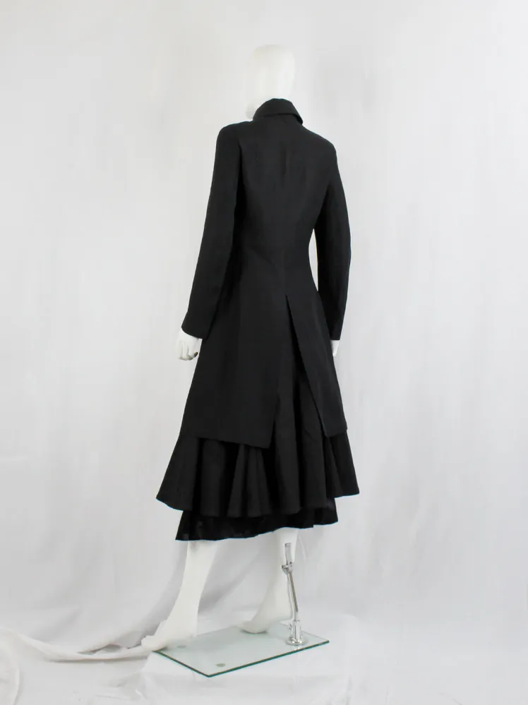 Y’s Yohji Yamamoto black long double breasted coat — spring 2010