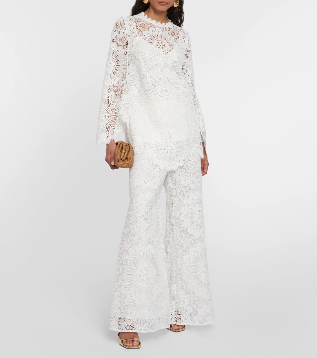 Zimmermann  |Casual Style Long Sleeves Plain Cotton Party Style Lace