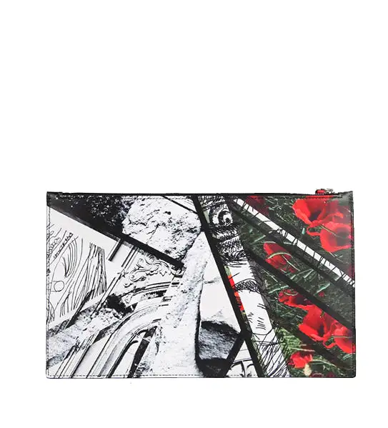 Zip Tech Pouch, Poppy Print/Silver